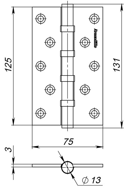 Петля универсальная 5500C (500-C5) 125х75х3 SG Мат золото Box - Armadillo Петля универсальная 5500C (500-C5) 125х75х3 SG Мат золото Box