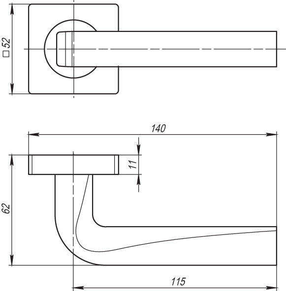 Ручка раздельная KEA SQ001-21ABL-18 темная медь - Armadillo Ручка раздельная KEA SQ001-21ABL-18 темная медь