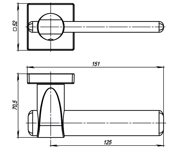 Ручка раздельная AJAX USQ1 SN/CP-3 Мат никель/хром - Armadillo Ручка раздельная AJAX USQ1 SN/CP-3 Мат никель/хром