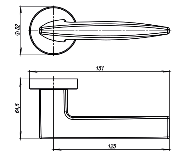 Ручка раздельная SQUID URB9 SN-3 Мат никель - Armadillo Ручка раздельная SQUID URB9 SN-3 Мат никель