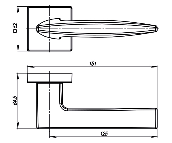 Ручка раздельная SQUID USQ9 SN-3 Мат никель - Armadillo Ручка раздельная SQUID USQ9 SN-3 Мат никель